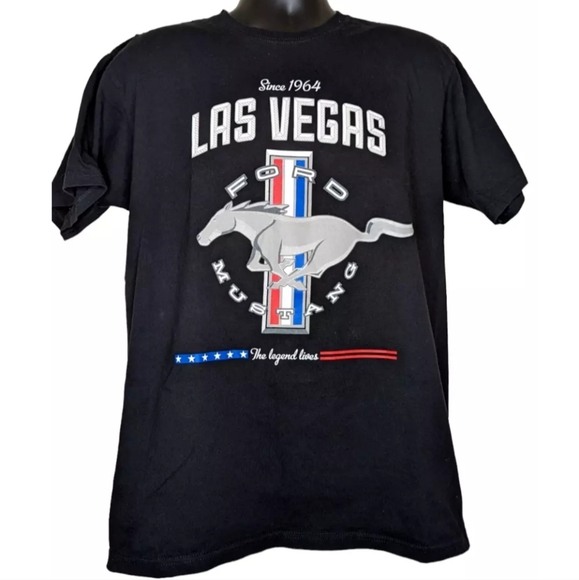 Ford Mustang Las Vegas Men's Crewneck T-shirt, Sz L - Picture 1 of 4